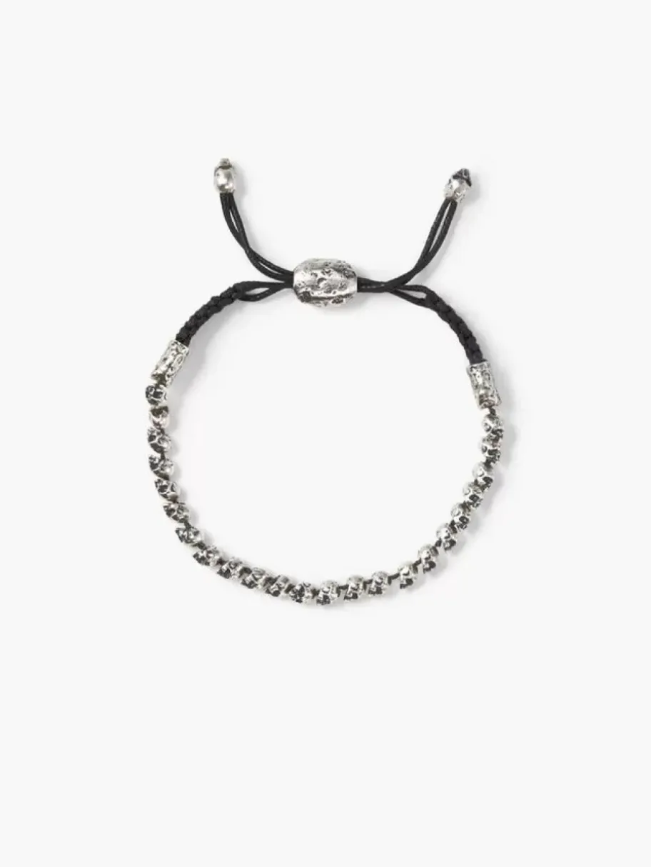 BEADED SILVER SKULL BRACELET
