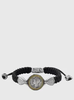 CORDED MERCURY COIN BRACELET