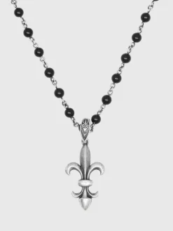 FLEUR DE LIS PENDANT STATION NECKLACE