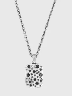 PENDANT NECKLACE WITH BLACK DIAMONDS