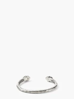 SKULL CUFF BRACELET WITH BLACK DIAMONDS