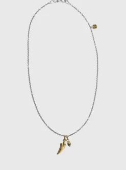 T-REX TOOTH AND SKULL PENDANT NECKLACE